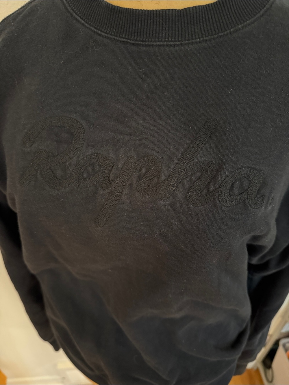 Rapha sz S Black Logo Sweatshirt 100% cotton Embroidered Crewneck good cond - Picture 2 of 9